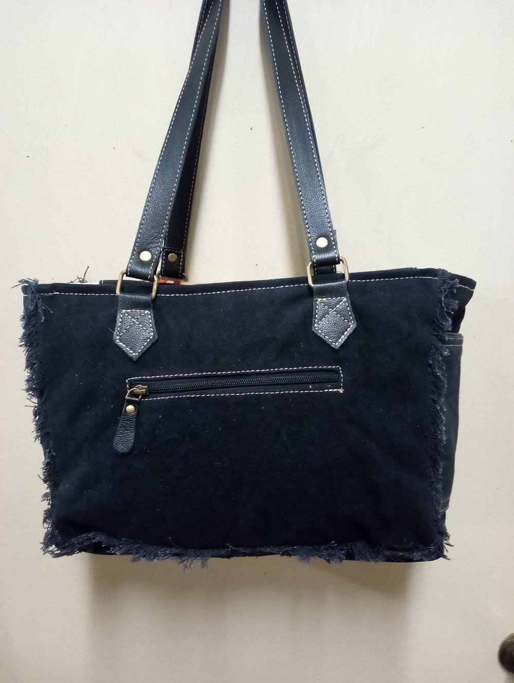 NWT Myra Bag Co Leather, Canvas, & Tapestry Tote Bag - Picture 7 of 8